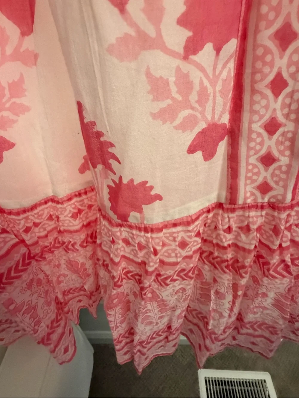 Oliphant White and Pink Floral Tie-Shoulder Maxi Dress - Picture 2 of 5
